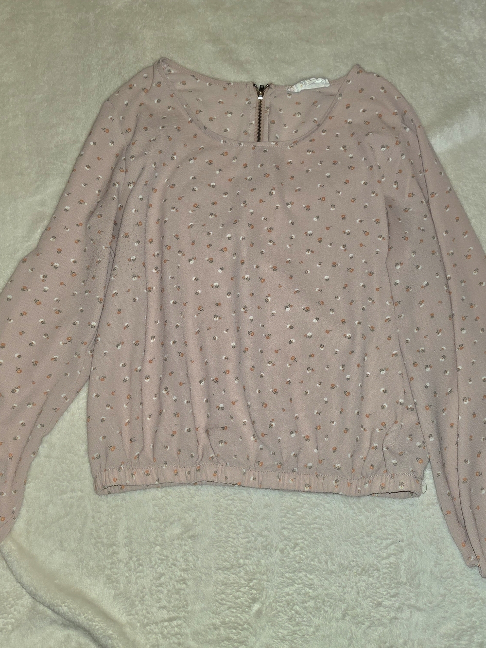 Hippie Rose Blush Pink Long-Sleeve Top with Metallic Dots